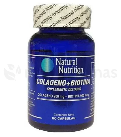 Colágeno y Biotina 60 Cápsulas Natural Nutrition 