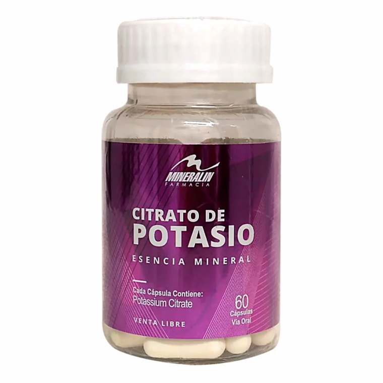 Citrato de Potasio Esencia Mineral 60 Cápsulas Mineralin 1