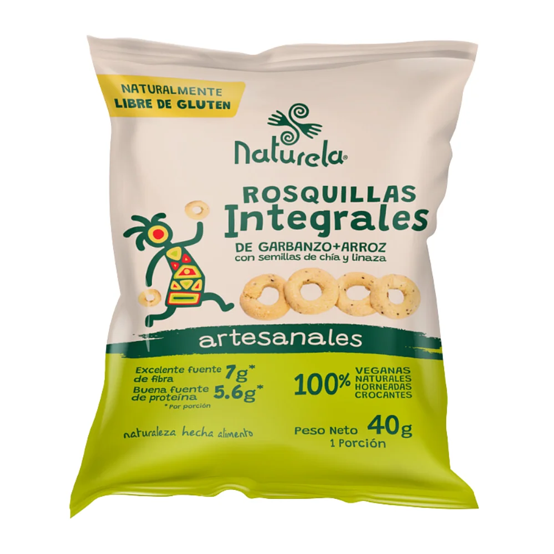 Rosquillas Integrales de Garbanzo y Arroz 40 gramos Naturela 1