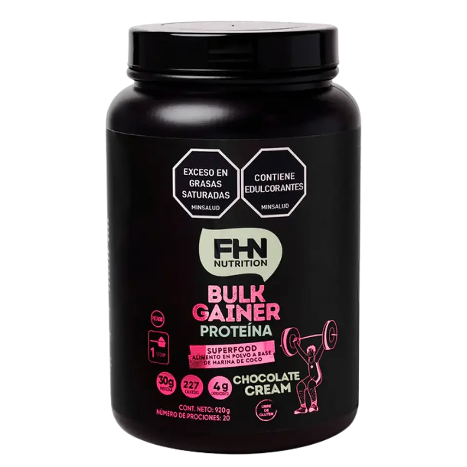 Bulk Gainer Proteína Crema de Chocolate 920 gr FHN 1