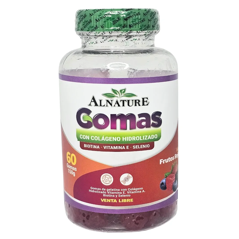 Colágeno Hidrolizado Biotina Vitamina E 60 gomas Alnature 1