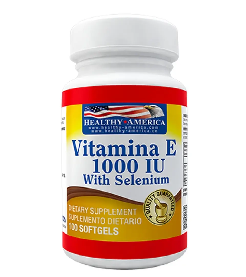 Vitamina E 1000IU with Selenium 100 softgels Healthy America 1