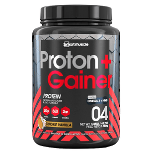 Proton + Gainer Cookie Vainilla 3.05 Libras Smart Muscle