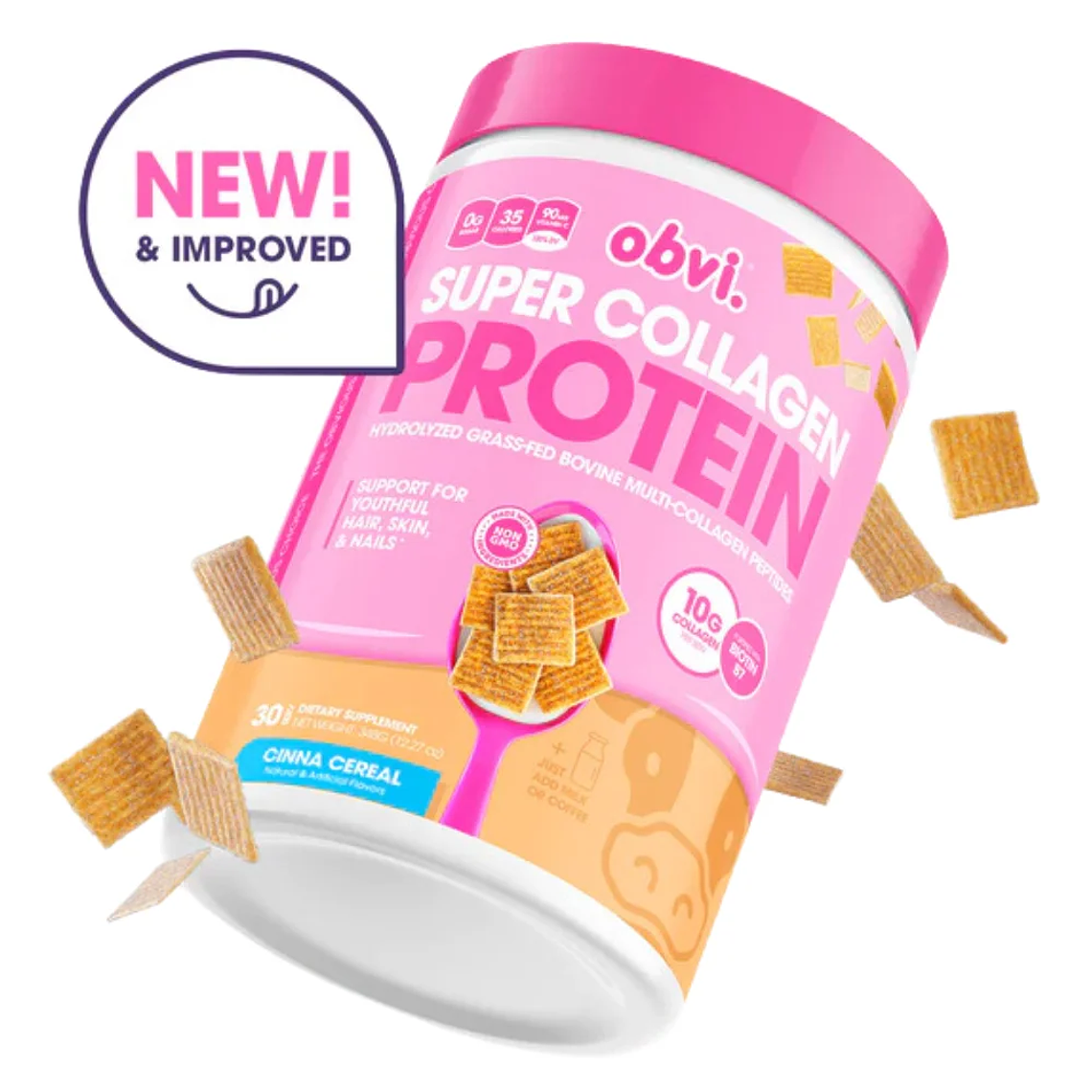 Super Collagen Protein Cinna Cereal 30 Servicios Obvi 1