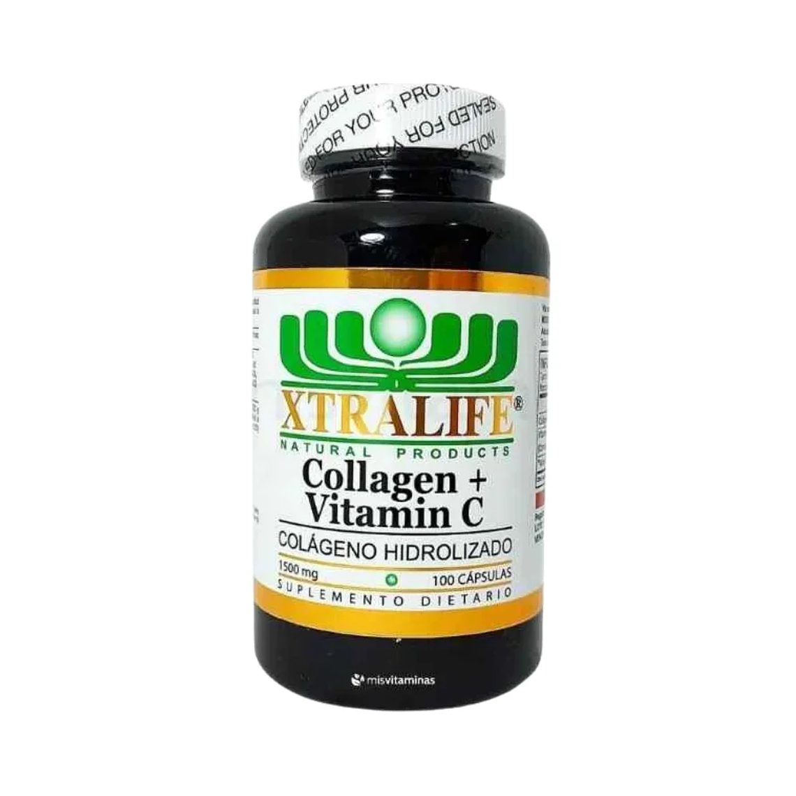 Collagen + Vitamin C Colágeno Hidrolizado 100 Cápsulas Xtralife 1