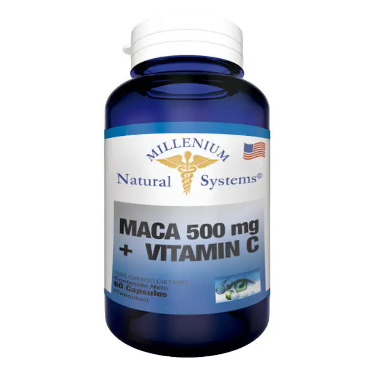 Maca 500 mg Vitamina C Natural System 60 Cápsulas 1