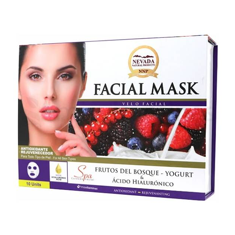 Mascarilla Facial Frutos del Bosque Caja 10 Unidades Nevada 1
