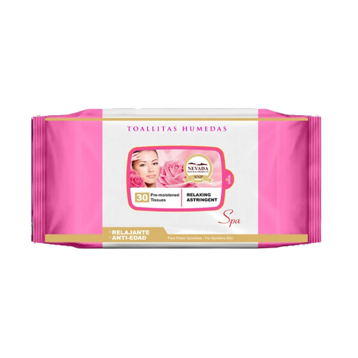 Toallitas Húmedas Rosa Relajante 30 Unidades Nevada 1