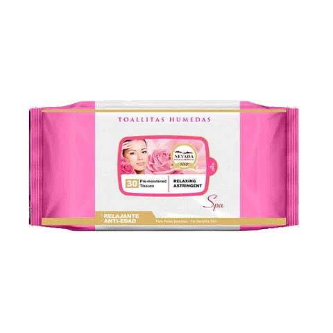 Toallitas Húmedas Rosa Relajante 30 Unidades Nevada