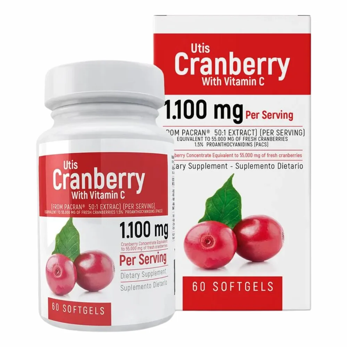 Cranberry With Vitamin C 1100 mg 60 Softgels 1
