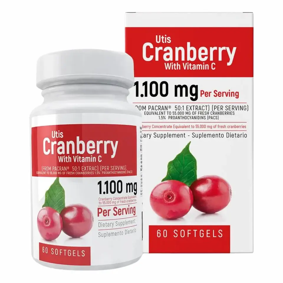 Utis Cranberry With Vitamin C 1100 mg 60 Softgels 1