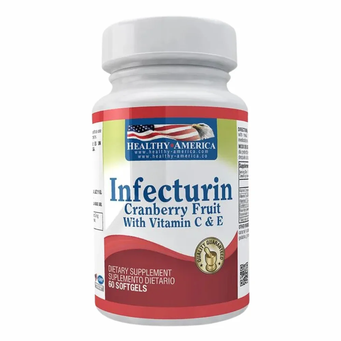 Infecturin Cranberry Vitamina C y E 60 Softgels Healthy America 1