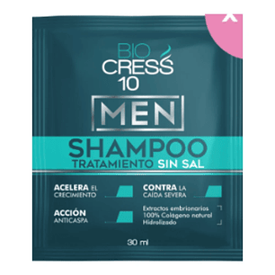 Shampoo Tratamiento Sin Sal Men Sachet 30 ml Bio Cress 10