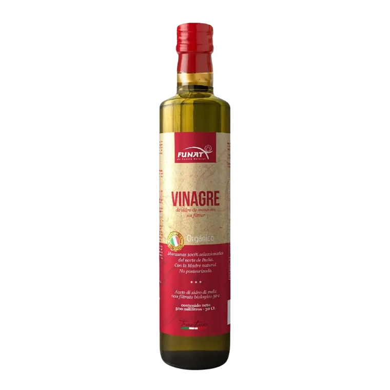Vinagre de Sidra de Manzana sin Filtrar Orgánico 500ml Funat 1