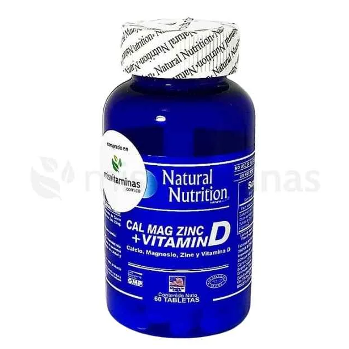 Calcio Magnesio y Zinc 60 Tabletas Natural Nutrition 1