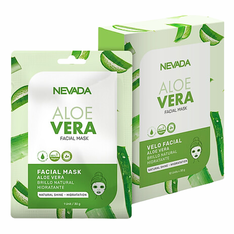 Mascarilla Facial Aloe Vera 10 Unidades Nevada 1