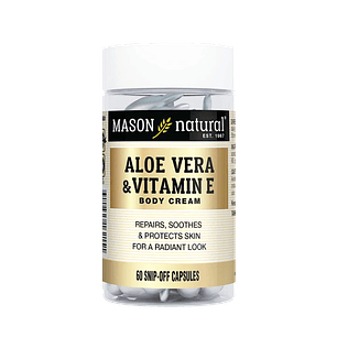 Aloe Vera & Vitamin E 60 Cápsulas Tópicas Mason Natural