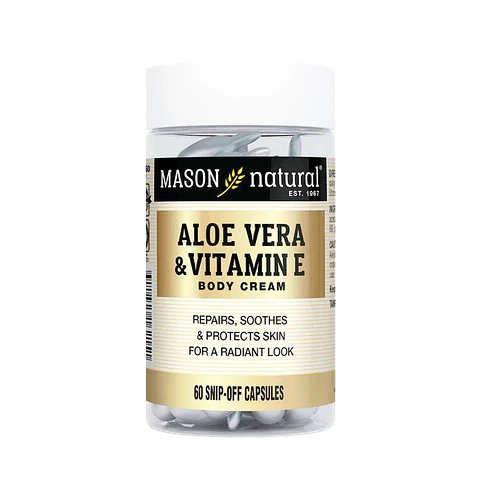 Aloe Vera & Vitamin E 60 Cápsulas Tópicas Mason Natural
