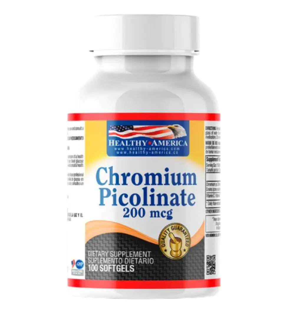 Chromium Picolinate 200 mcg 100 Softgels Healthy America 1