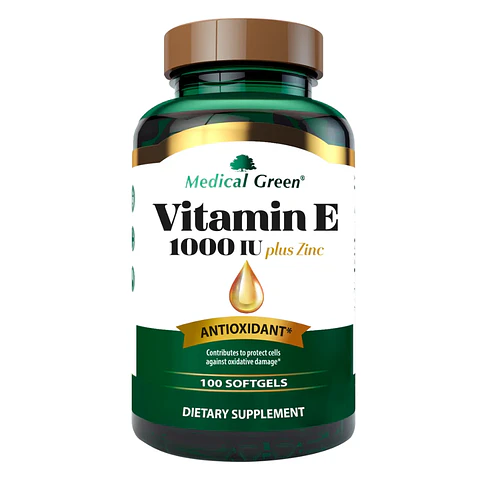 Vitamin E 1000 IU Plus Zinc 100 Softgel Medical Green