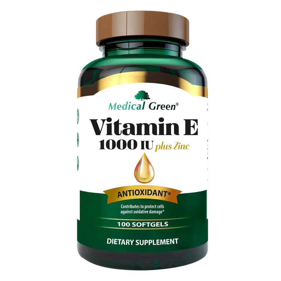 Vitamin E 1000 IU Plus Zinc 100 Softgel Medical Green 1