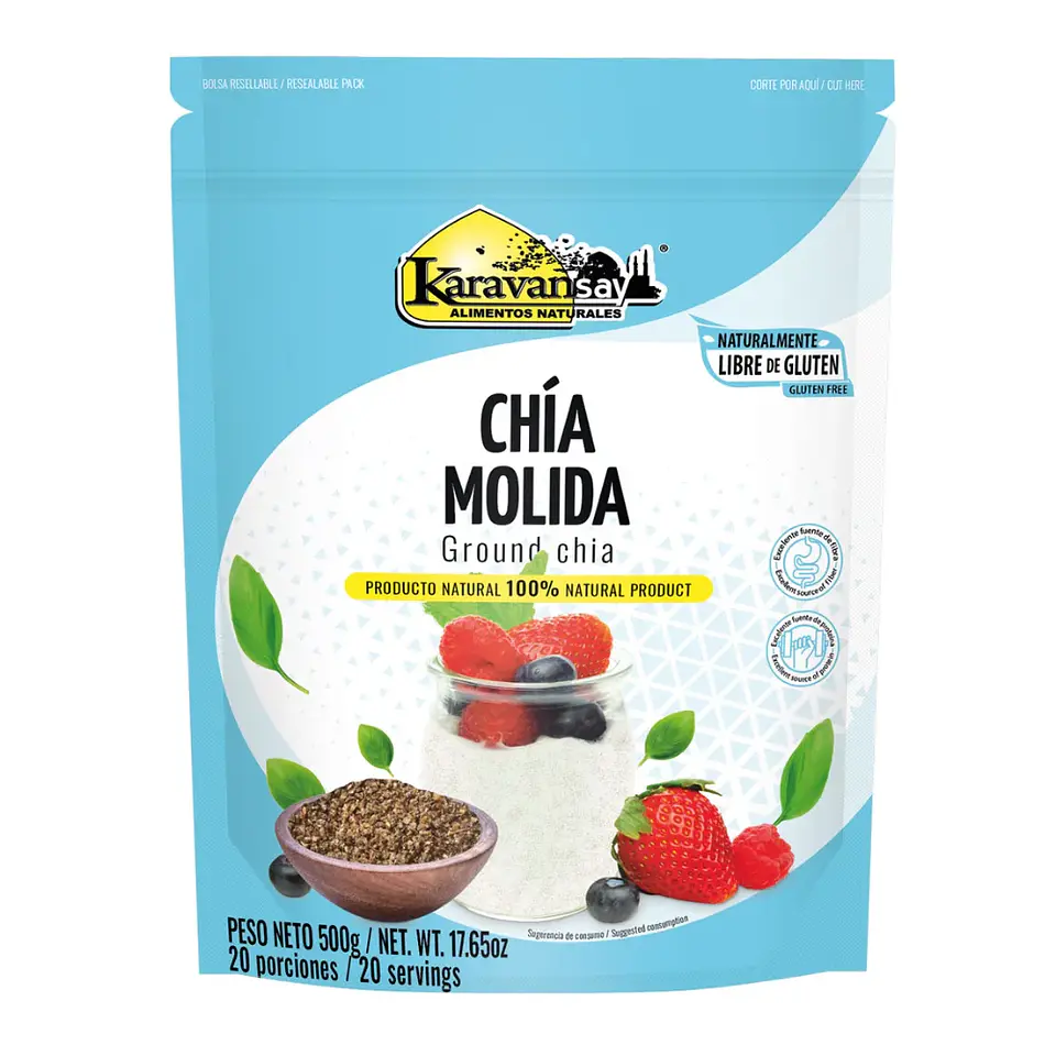 Chía Molida Libre de Gluten Karavansay 500 gramos 1