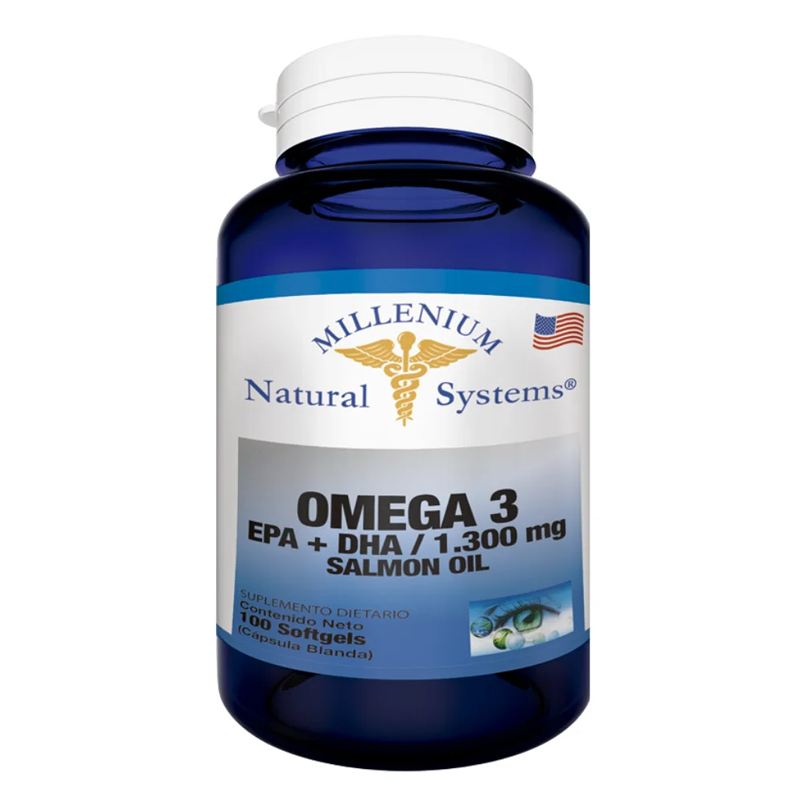 Omega 3 EPA más DHA Salmon Oil 100 Softgels Natural Systems 1