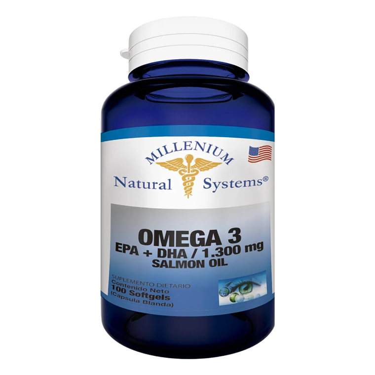 Omega 3 EPA más DHA Salmon Oil 100 Softgels Natural Systems 1