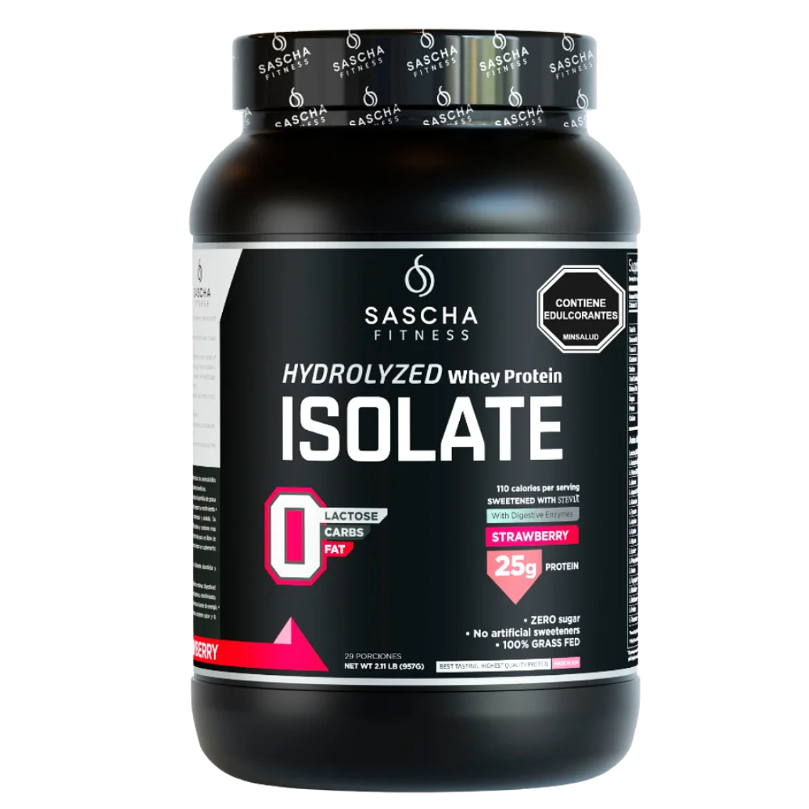 Sascha Whey Protein Isolate Fresa 2.17 libras 1