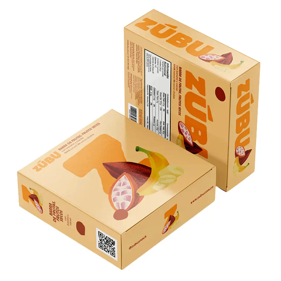 Barra de Frutas y Frutos Secos Banano y Cacao Caja por 18 Unidades Zúbu 1