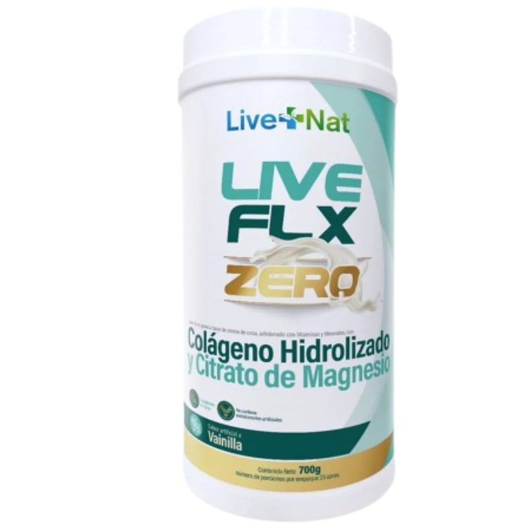 Colágeno Hidrolizado y Citrato de Magnesio LIVE FLX ZERO 700grs  LIVE+ NAT 1