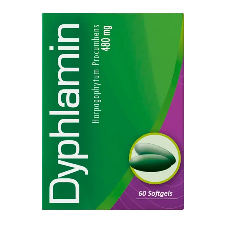 Dyphlamin Harpagofito 480 mg  60 Softgels Healthy America 1