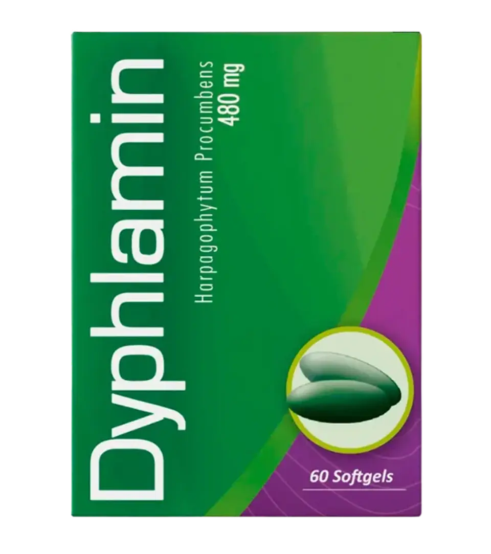 Dyphlamin Harpagofito 480 mg  60 Softgels Healthy America 1