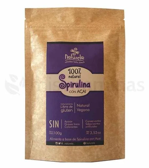 Spirulina con Acaí en Polvo 100 gramos Naturela