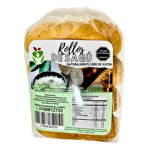 Rollos de Sagú libre de gluten 6 unidades 