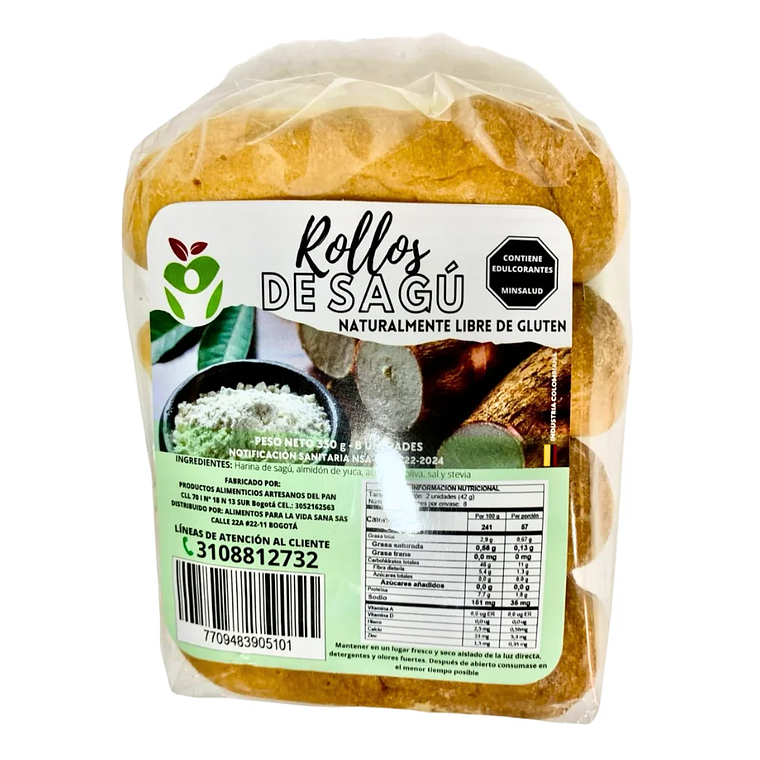 Rollos de Sagú libre de gluten 6 unidades  1