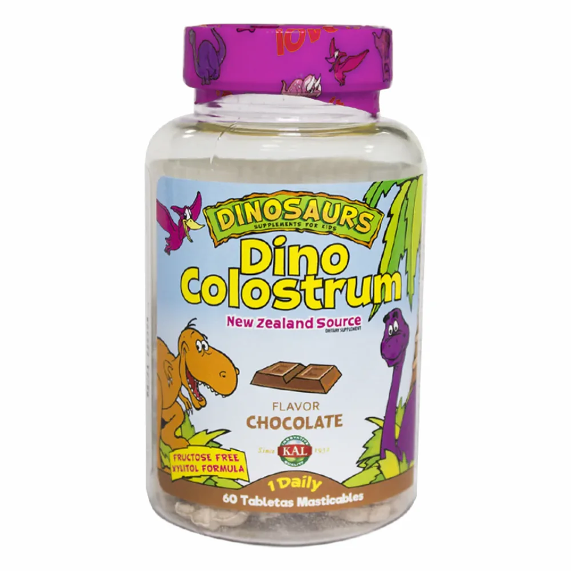 Dino Colostrum Sabor a Chocolate 60 Tabletas Dinosaurs 1
