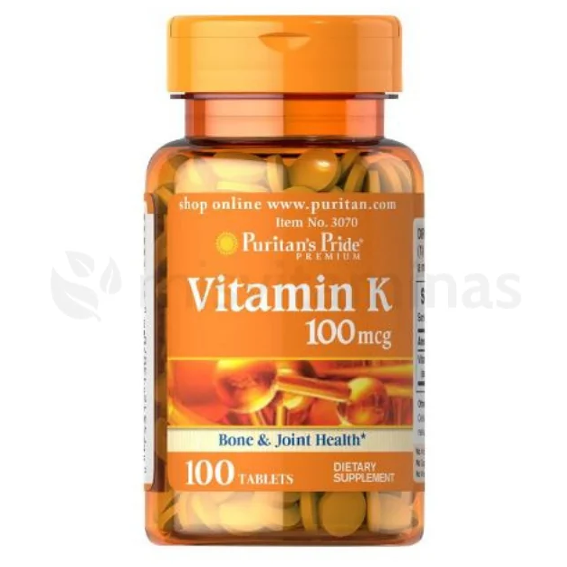 Vitamina K 100 mcg 100 Tabletas Puritan's Pride 1