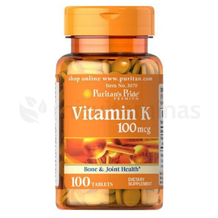 Vitamina K 100 mcg 100 Tabletas Puritan's Pride 1