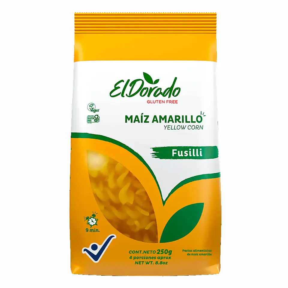Pasta de Maíz Amarillo Fusilli 250 g El Dorado 1