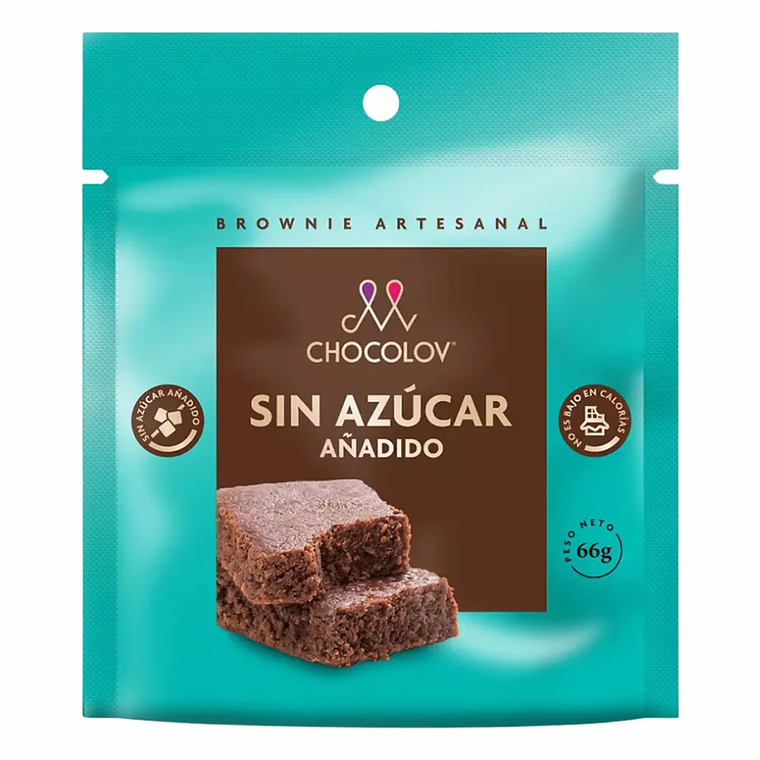 Brownie Artesanal Sin Azúcar 66 gr Chocolov 1