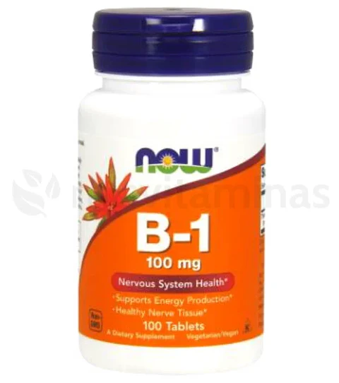 B1 Tiamina 100 mg 100 Tabletas Now