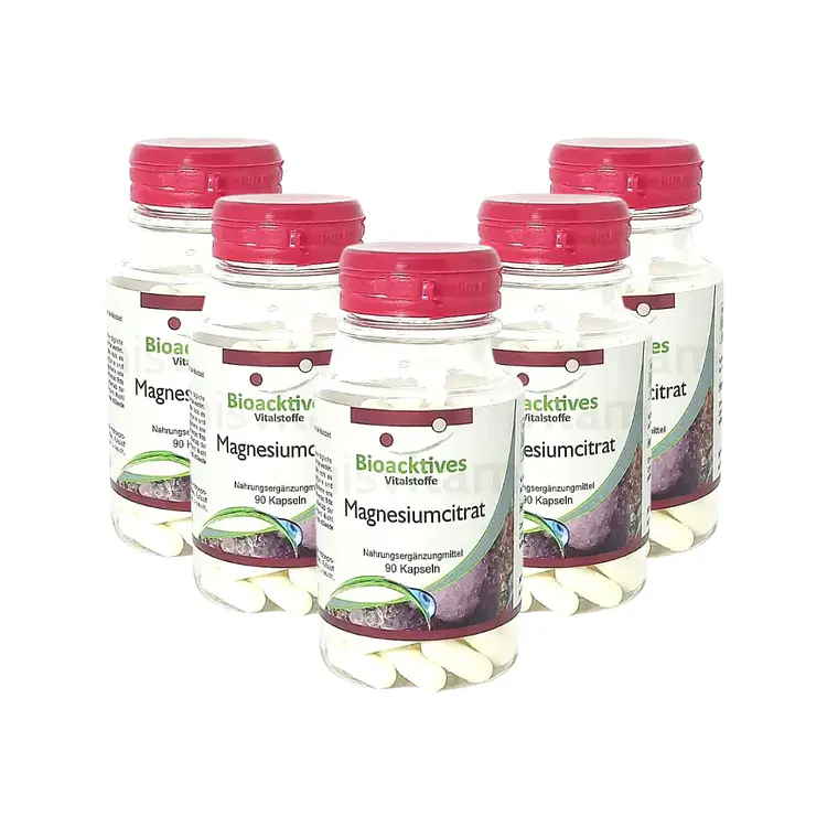 Combo Citrato de Magnesio 90 Cápsulas Bioacktives 5 Unidades 1