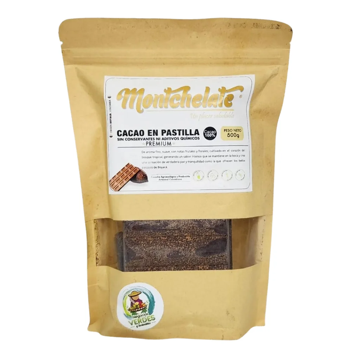 Cacao en Pastilla 100 % Cacao 500 g Montchelate 1