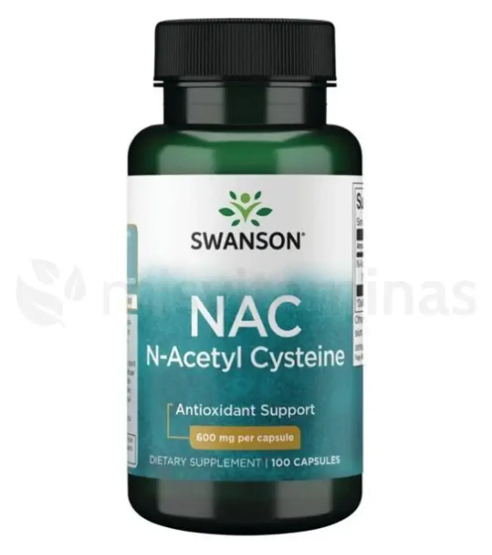 NAC Acetyl Cysteine 100 Cápsulas 600 mg Swanson 1