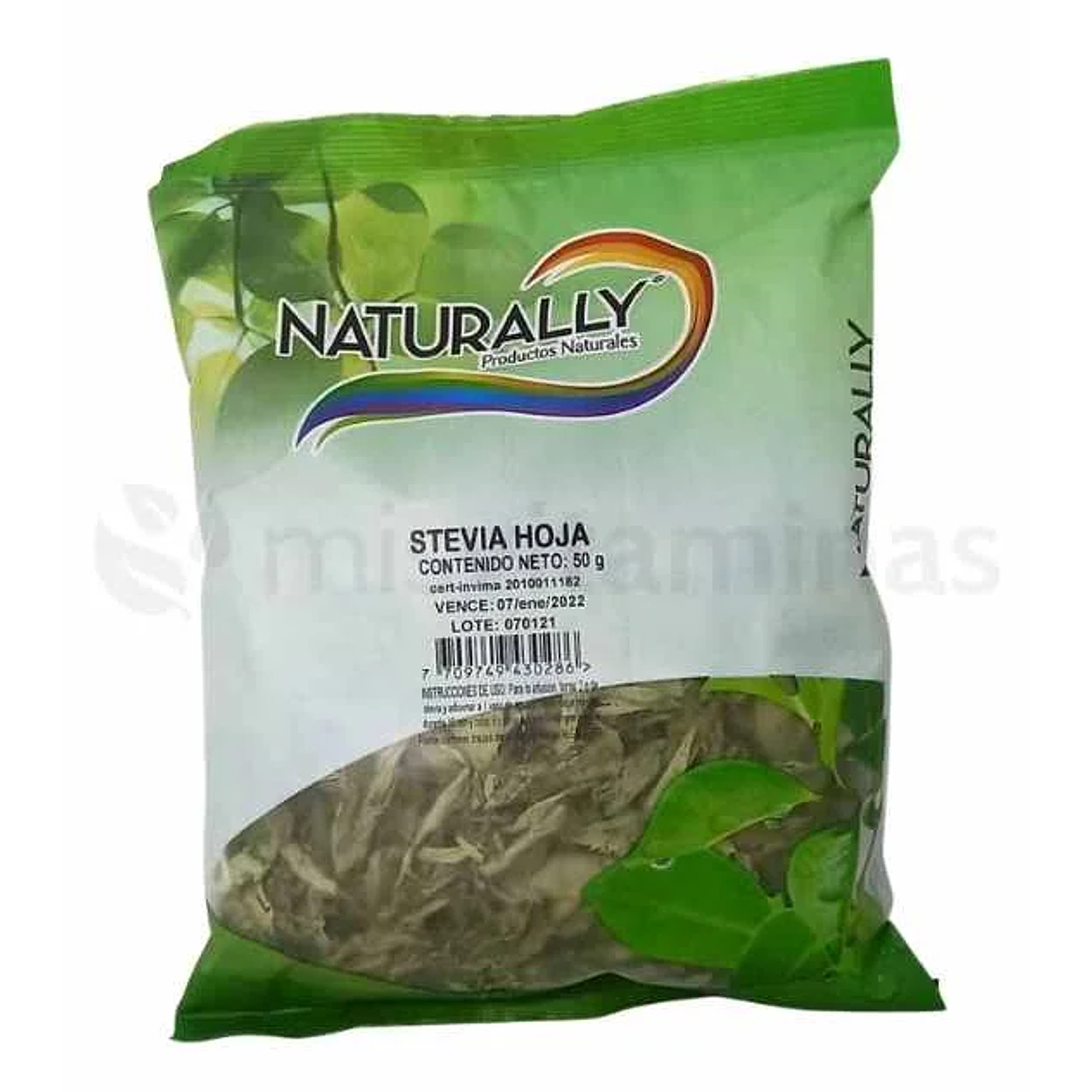 Stevia en Hoja 50 gramos Naturally  1