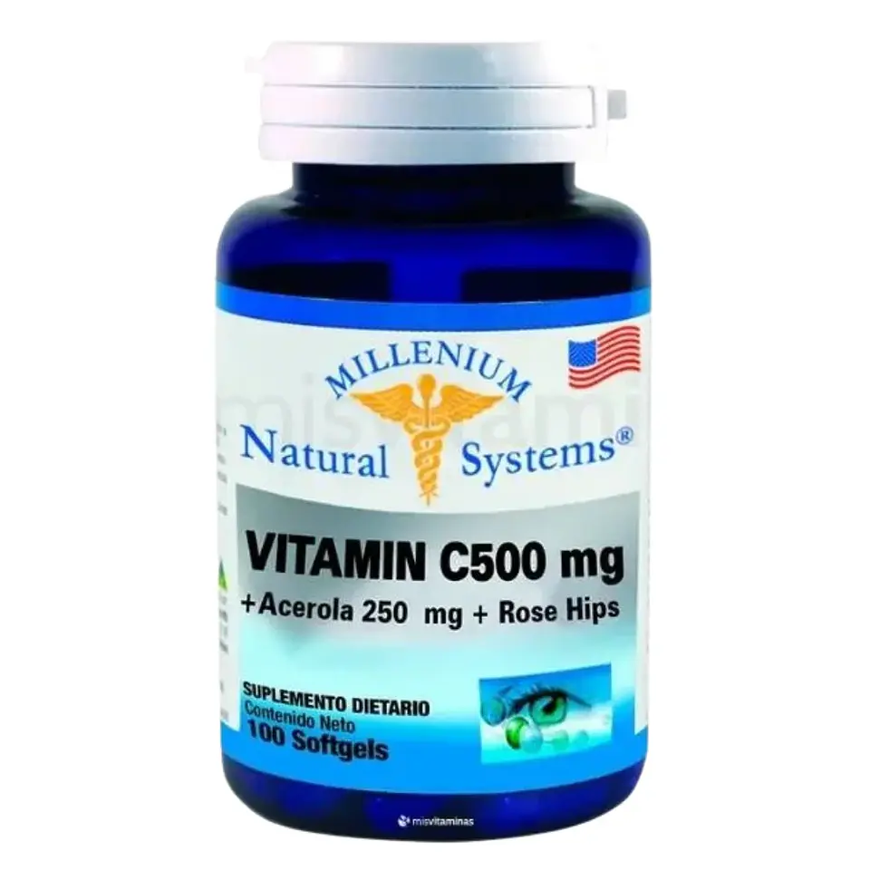 Vitamina C 500 mg 100 Softgels Natural Systems  1