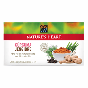 Infusión Cúrcuma y Jengibre 20 Sobres Nature's Heart