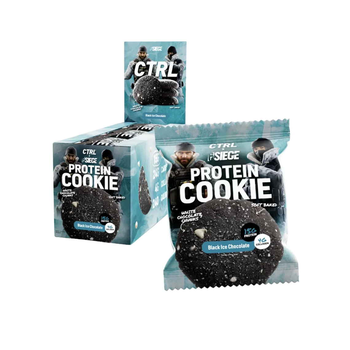 Protein cookie Black ice chocolate Caja x 12 unidades CTRL Galleta de Proteina  1