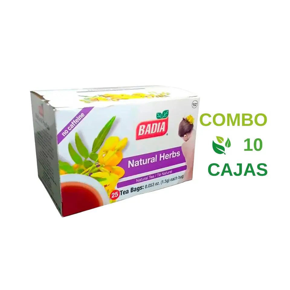 Combo Té Badia Natural Herbs 25 sobres por 10 Unidades 1